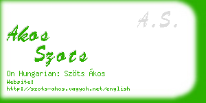 akos szots business card